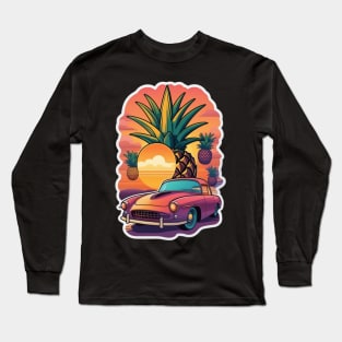 "Wheels of Radiance: Journeying with the Sunset Glow" Long Sleeve T-Shirt